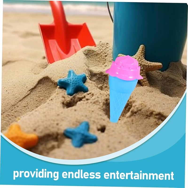 BESPORTBLE Ice Cream Cone Mold Set With Green Yellow Pink Caps Blue Scoops For Sensory Play - Image 3